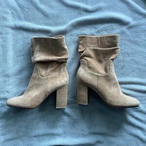 CCOCCI Women's Slouchy Heeled Boots - Taupe